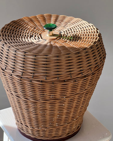 Lidded wicker basket - NEROLI