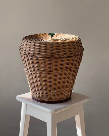 Lidded wicker basket - NEROLI