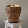 Lidded wicker basket - NEROLI