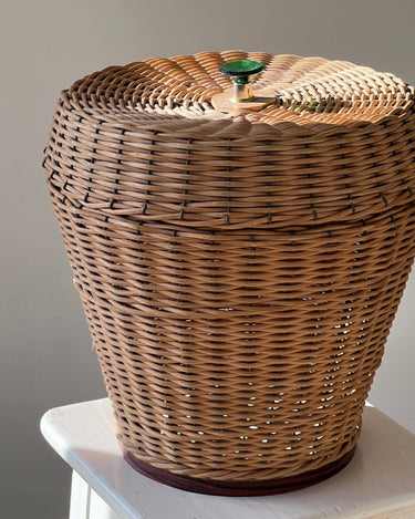 Lidded wicker basket - NEROLI