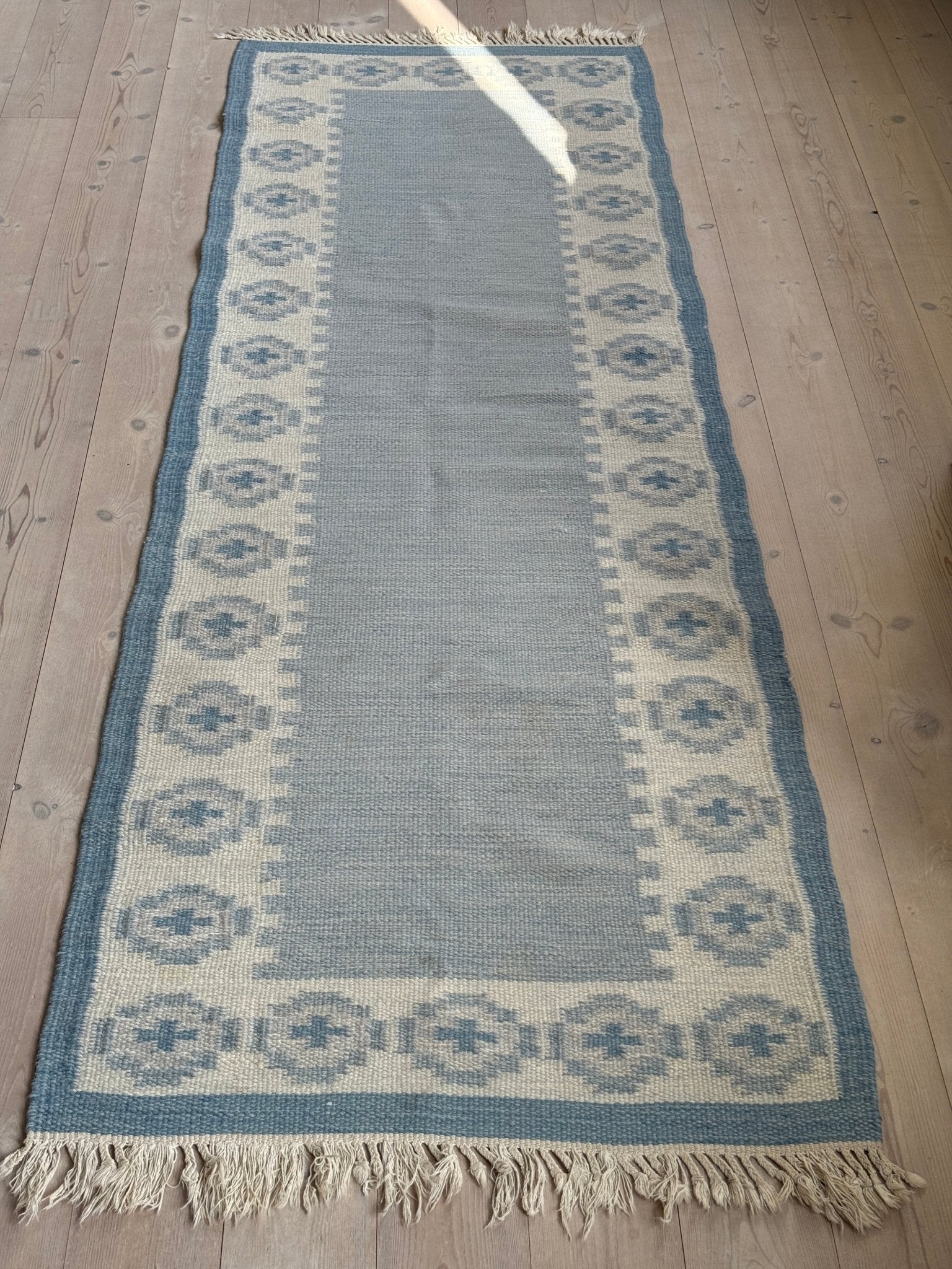 Light blue flatweave runner - NEROLI