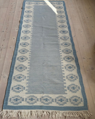 Light blue flatweave runner - NEROLI