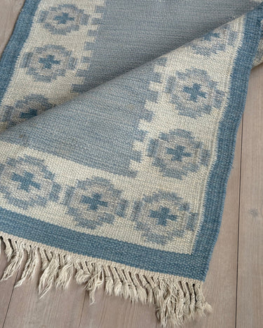 Light blue flatweave runner - NEROLI
