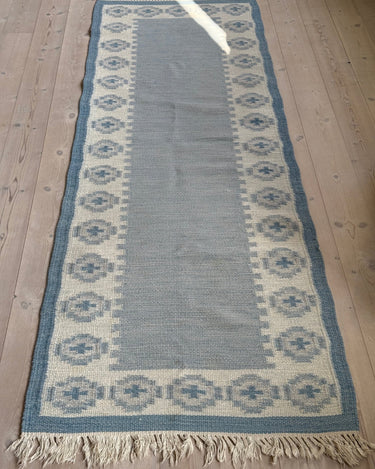 Light blue flatweave runner - NEROLI
