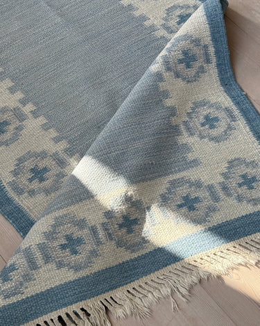 Light blue flatweave runner - NEROLI
