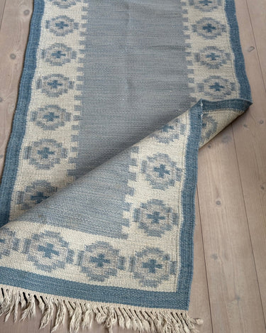 Light blue flatweave runner - NEROLI