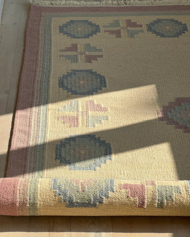 Lilac and blue flatweave rug - NEROLI