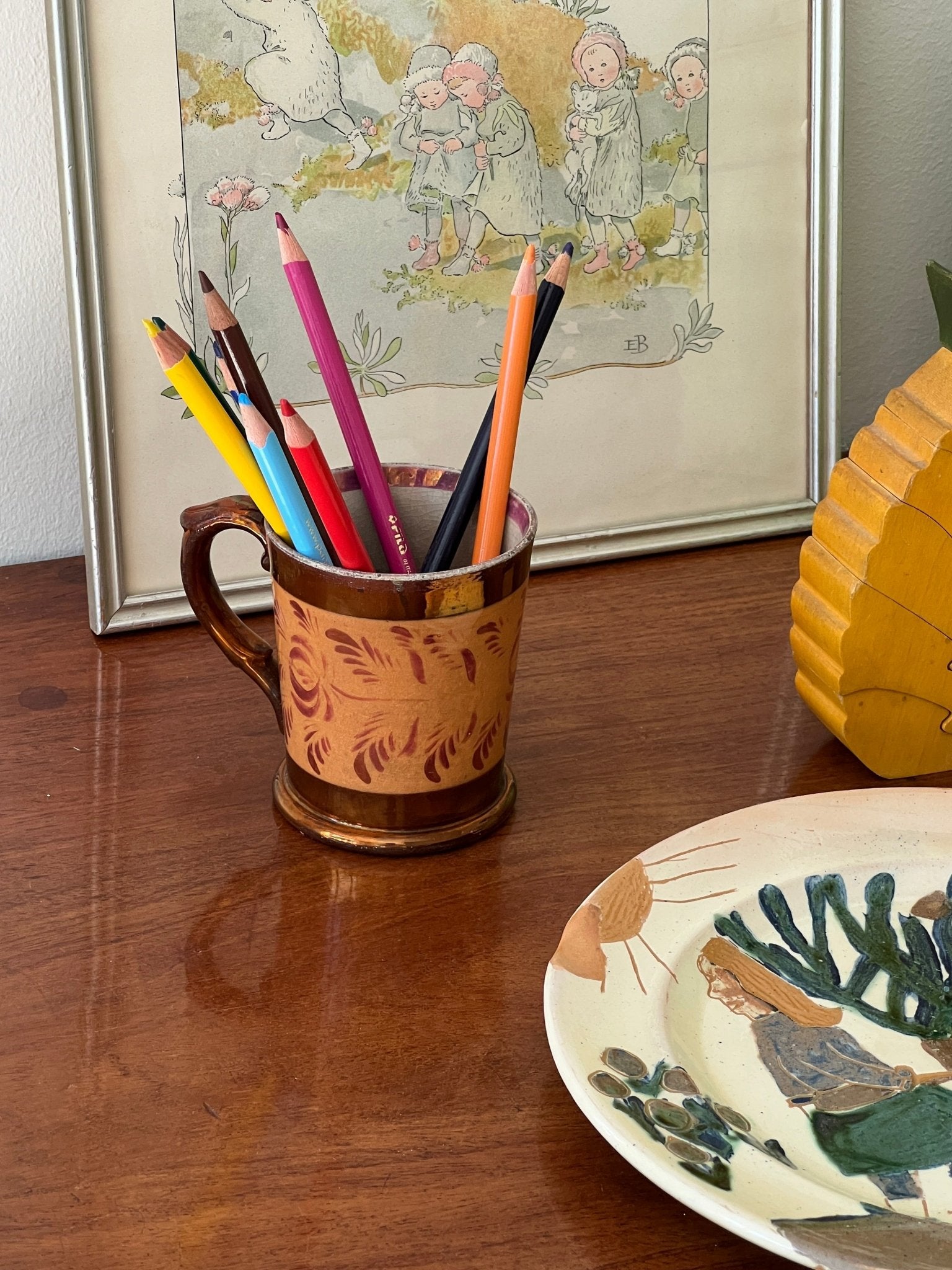 Lustreware pencil jar - NEROLI