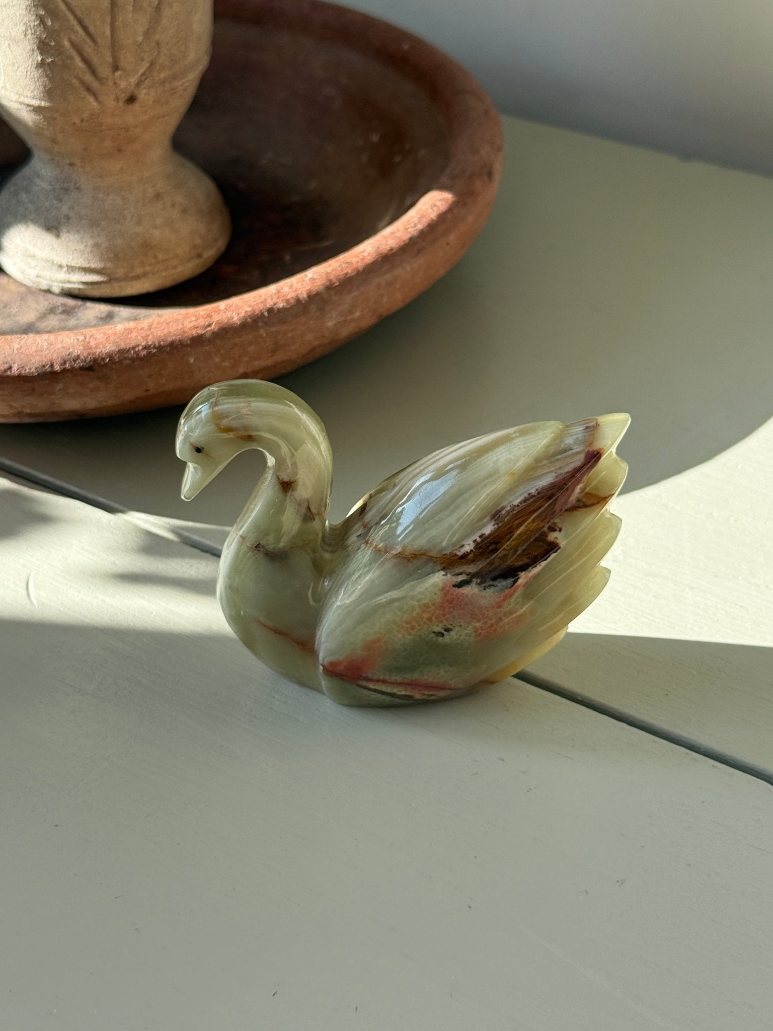 Marble swan - NEROLI