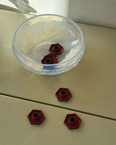 Octagonal candleholders (6 pcs) - NEROLI