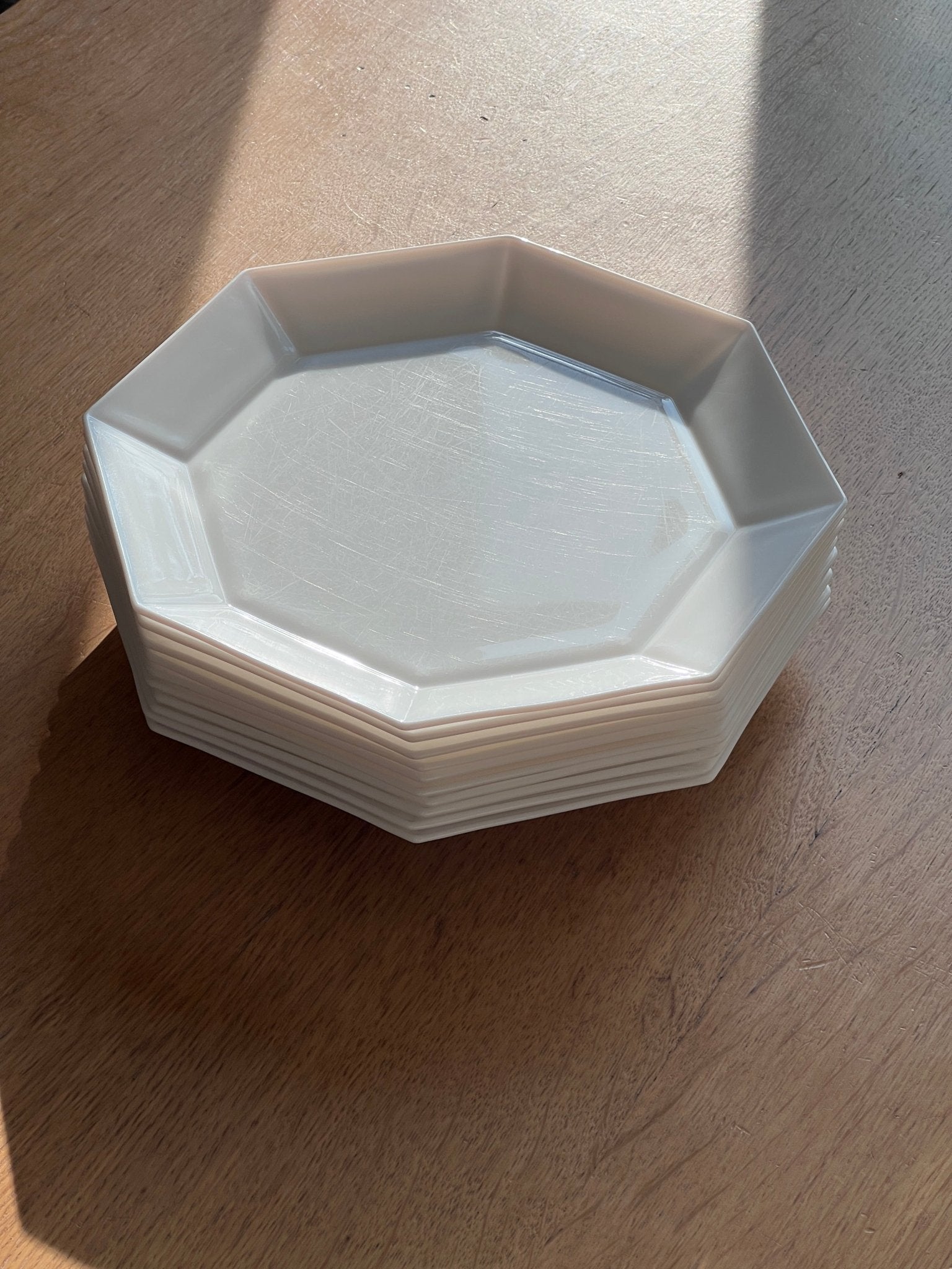 Octagonal dinner plates (10 pcs) - NEROLI