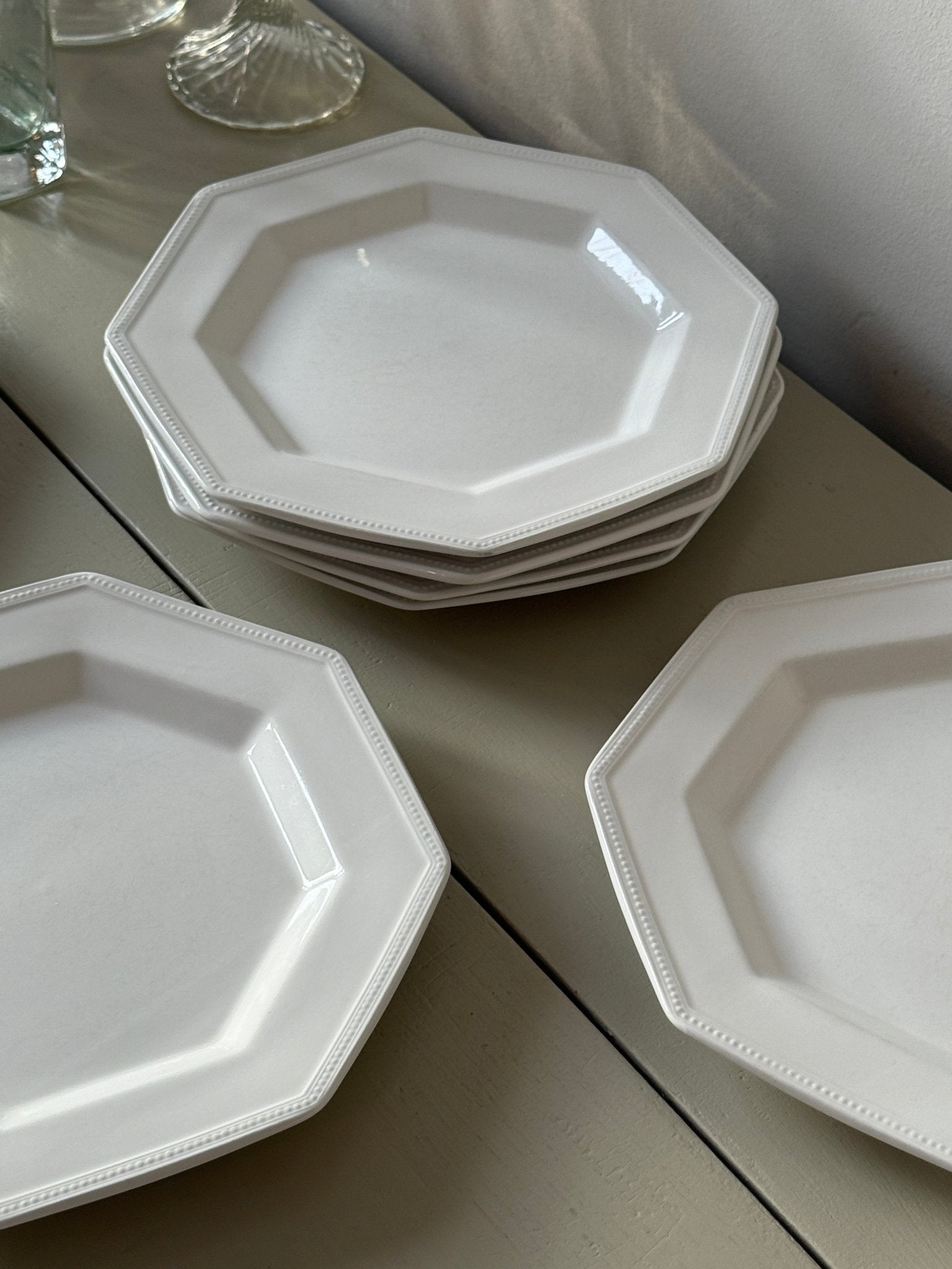 Octagonal dinner plates (4 pcs) - NEROLI
