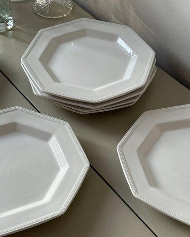 Octagonal dinner plates (4 pcs) - NEROLI