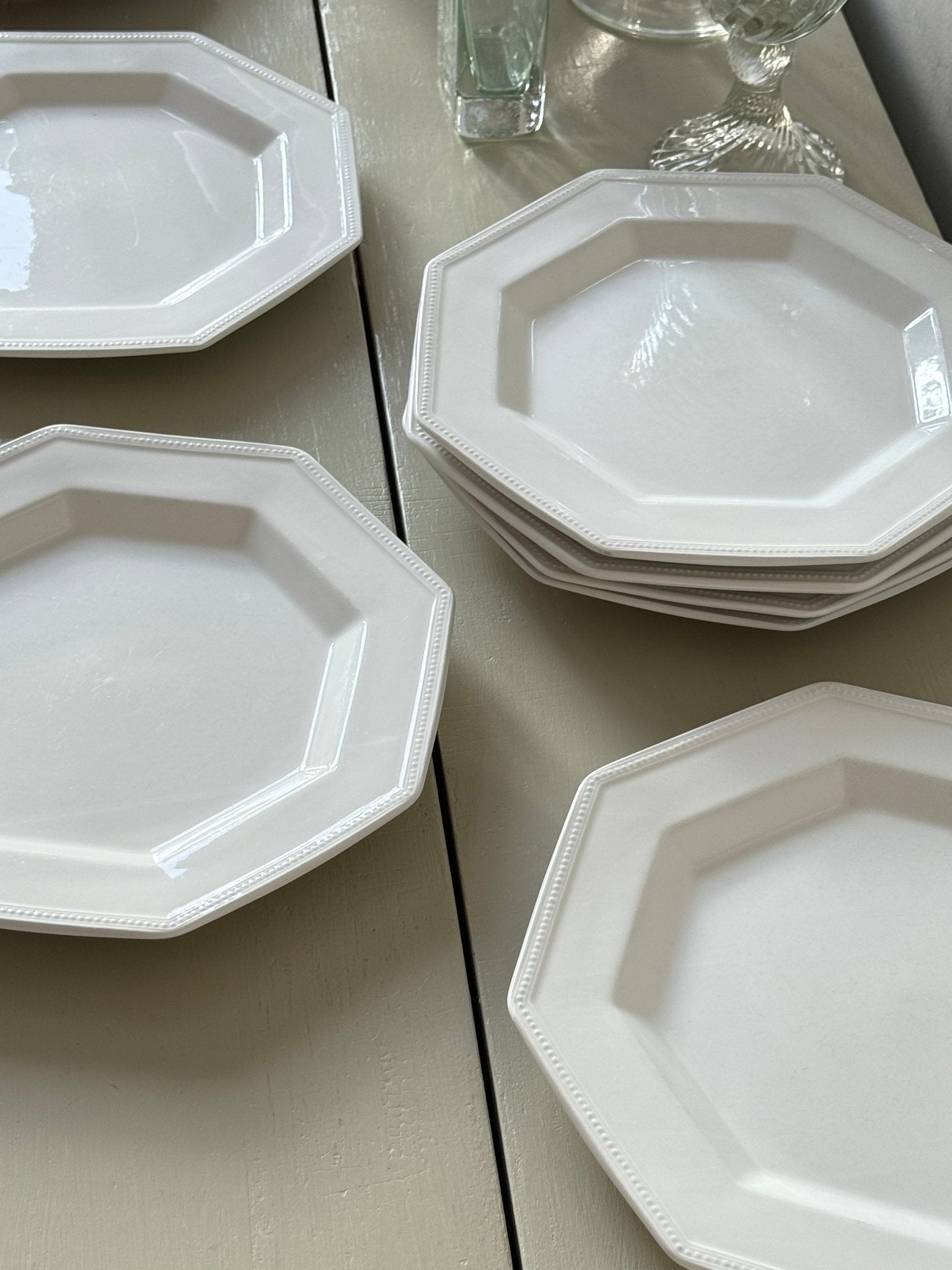 Octagonal dinner plates (4 pcs) - NEROLI