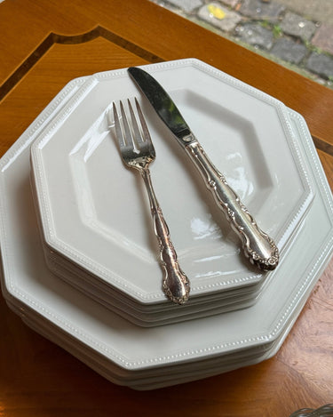 Octagonal dinner plates (4 pcs) - NEROLI