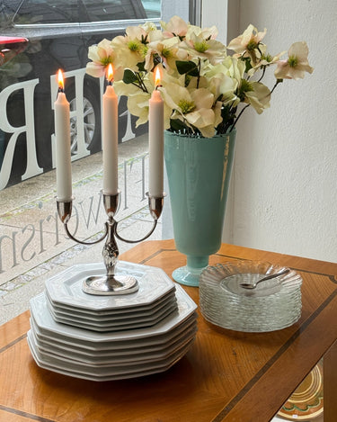 Octagonal dinner plates (4 pcs) - NEROLI