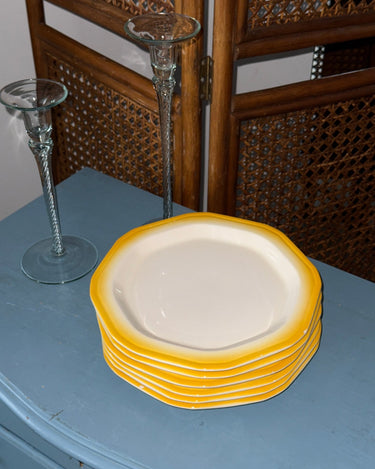 Octagonal dinner plates (6 pcs) - NEROLI