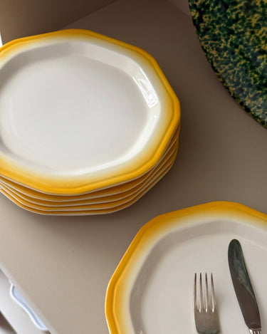 Octagonal dinner plates (6 pcs) - NEROLI