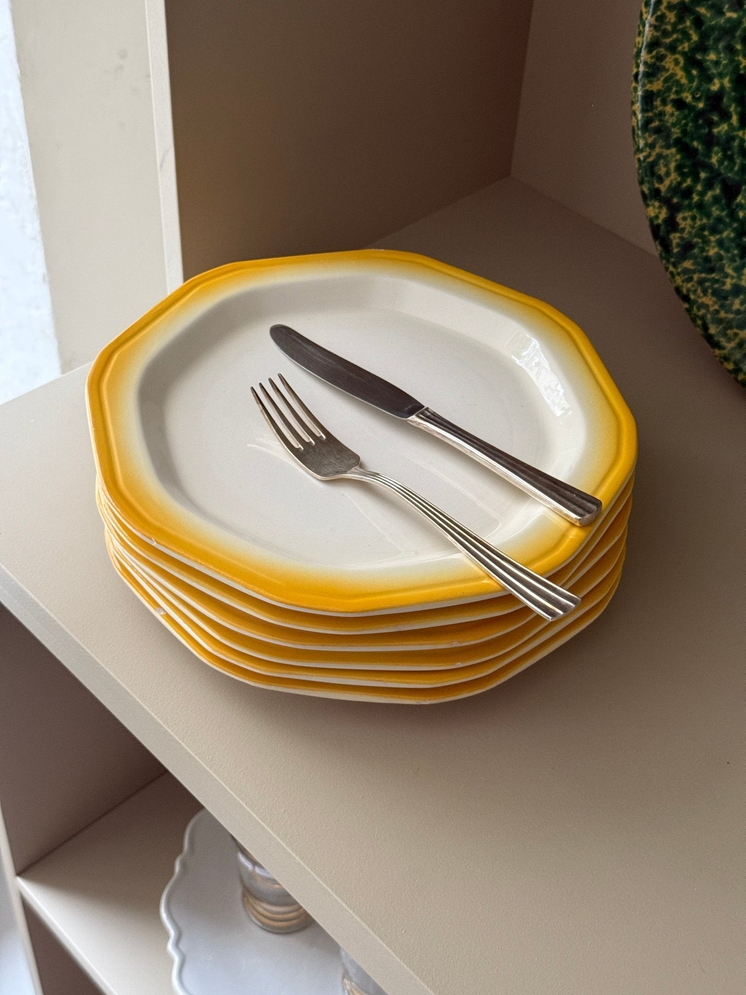 Octagonal dinner plates (6 pcs) - NEROLI