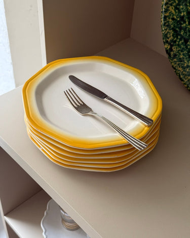 Octagonal dinner plates (6 pcs) - NEROLI