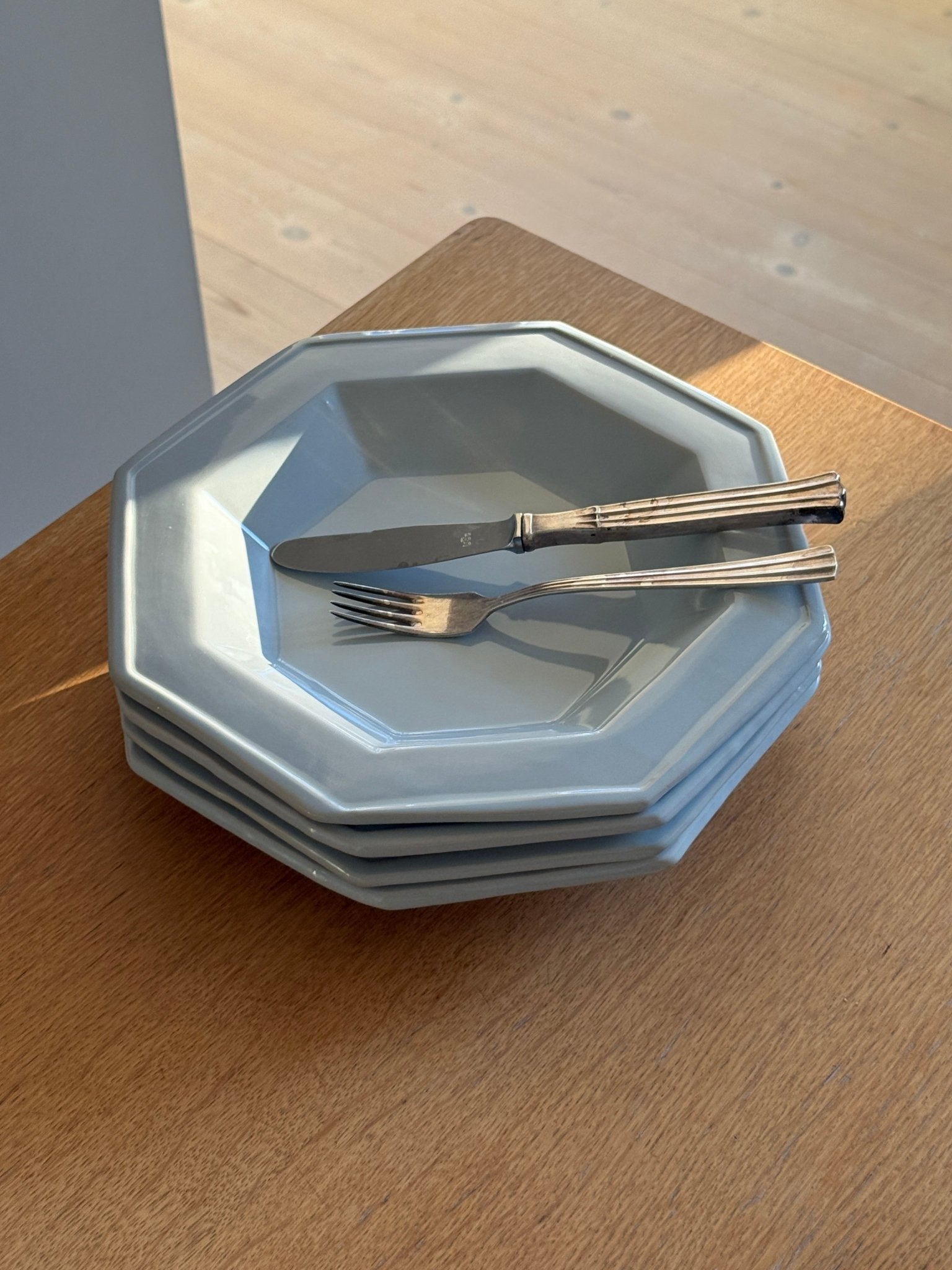 Octagonal pasta plates (4 pcs) - NEROLI