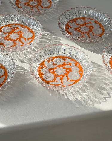 Orange floral plates (10 pcs) - NEROLI