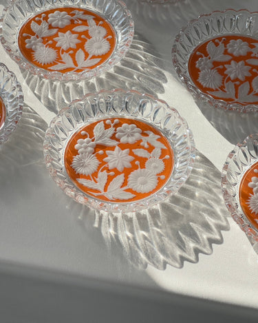 Orange floral plates (10 pcs) - NEROLI