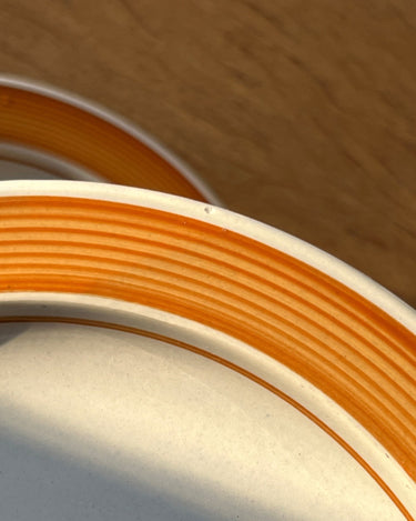 Orange rim dinner plates (3 pcs) - NEROLI