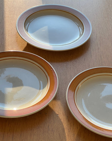 Orange rim dinner plates (3 pcs) - NEROLI