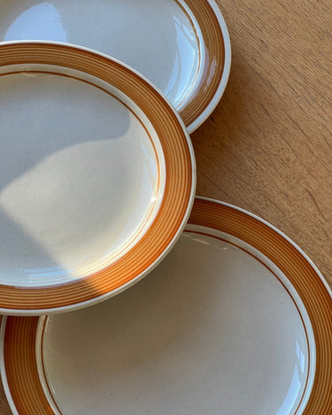 Orange rim dinner plates (3 pcs) - NEROLI