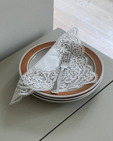 Orange rim dinner plates (3 pcs) - NEROLI