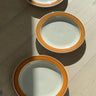 Orange rim dinner plates (3 pcs) - NEROLI