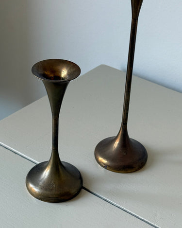 Pair of brass candlesticks - NEROLI