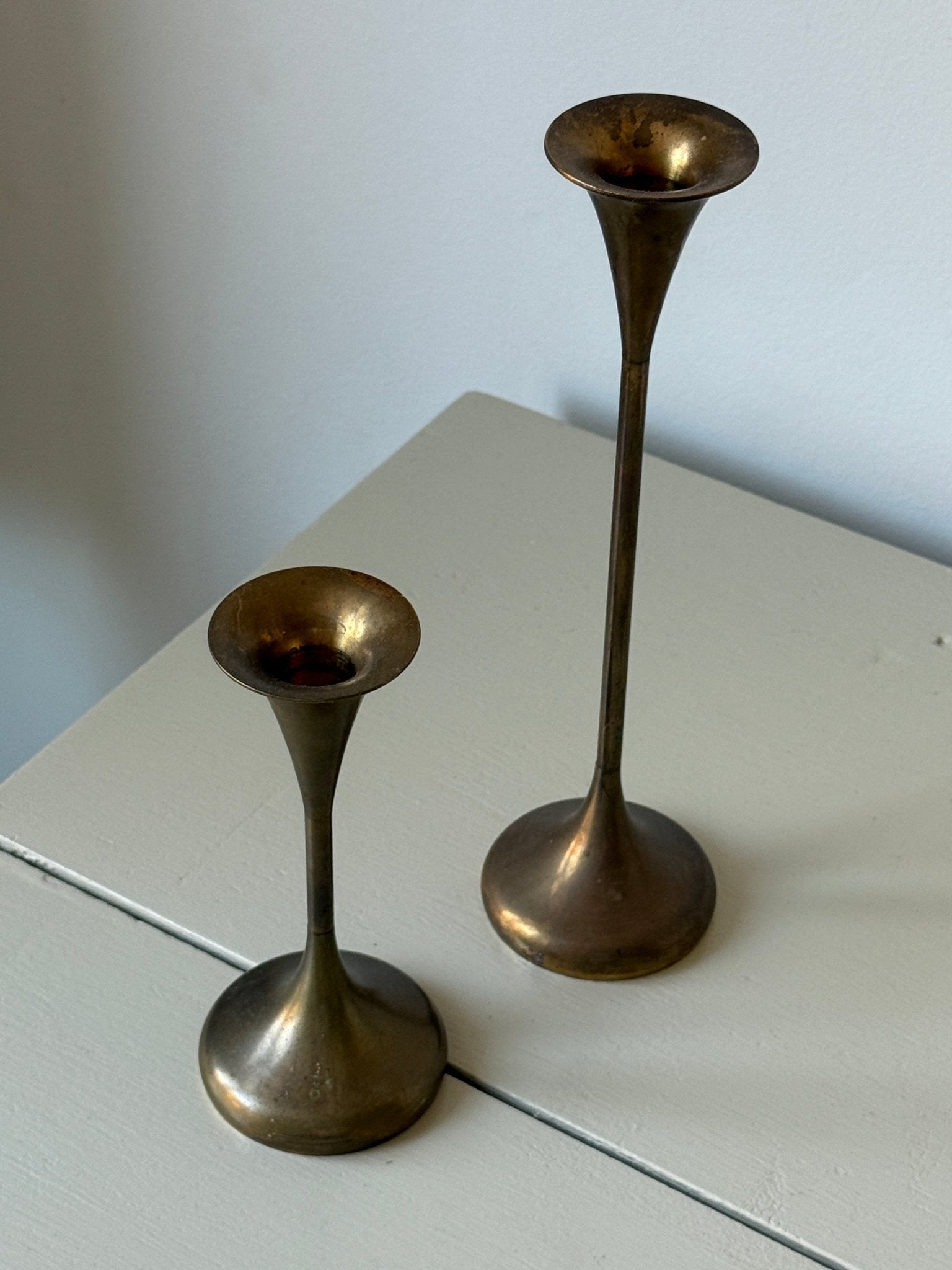Pair of brass candlesticks - NEROLI