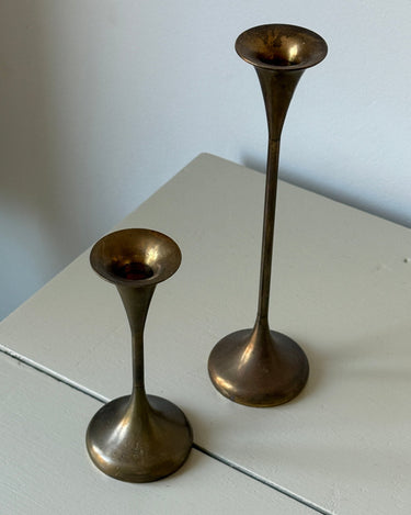 Pair of brass candlesticks - NEROLI