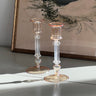 Pair of glass candlesticks - NEROLI