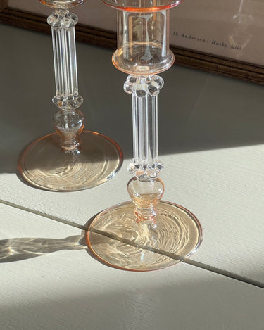Pair of glass candlesticks - NEROLI