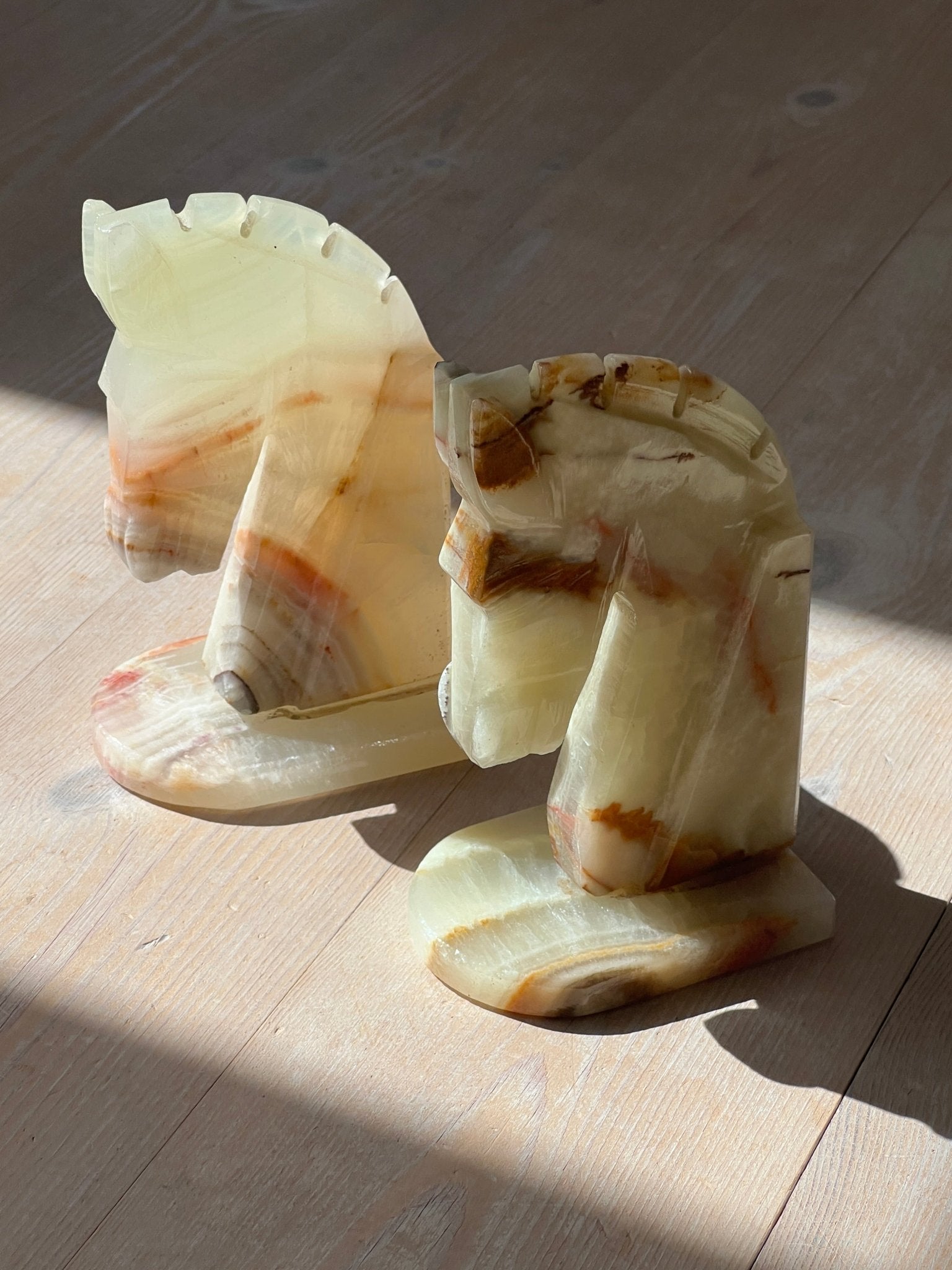 Pair of onyx book ends - NEROLI