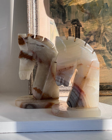 Pair of onyx book ends - NEROLI