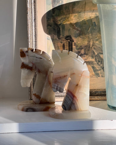 Pair of onyx book ends - NEROLI
