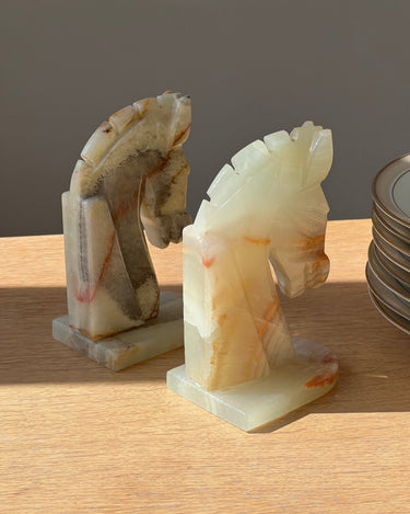 Pair of onyx book ends - NEROLI