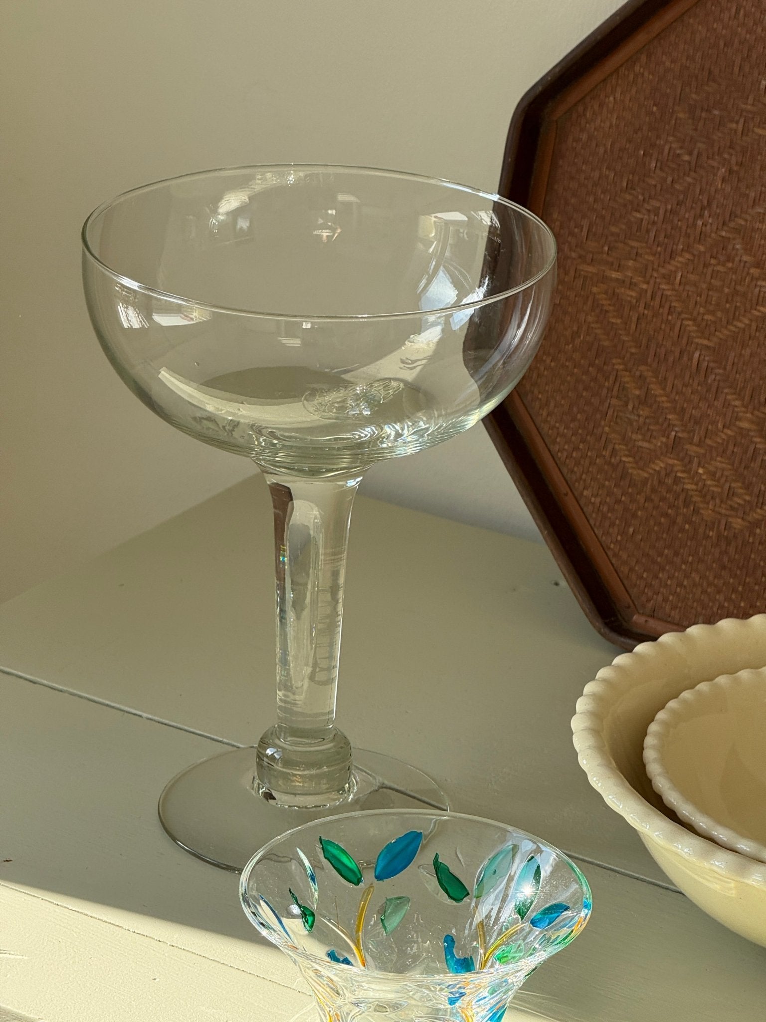 Pedestal glass bowl - NEROLI