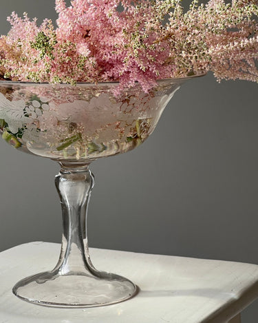 Pedestal glass bowl - NEROLI
