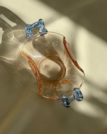 Pink and blue glass bowl - NEROLI
