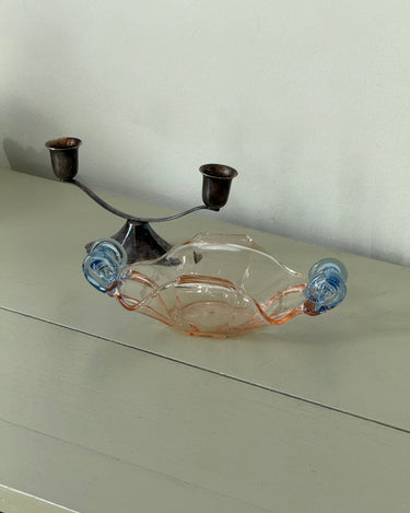 Pink and blue glass bowl - NEROLI