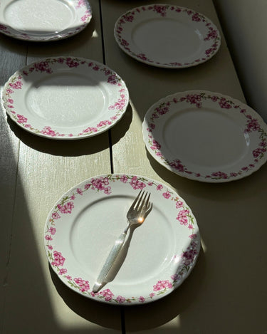 Pink floral dinner plates (10 pcs) - NEROLI