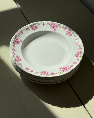 Pink floral pasta plates (6 pcs) - NEROLI
