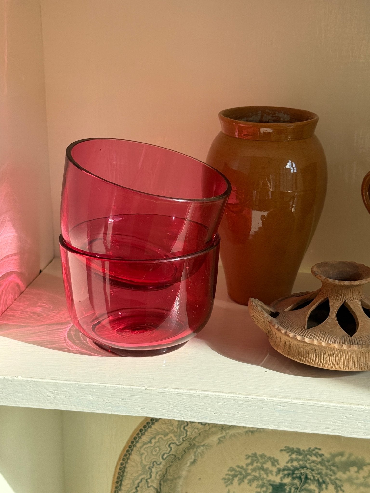 Pink glass bowls (1 pc) - NEROLI