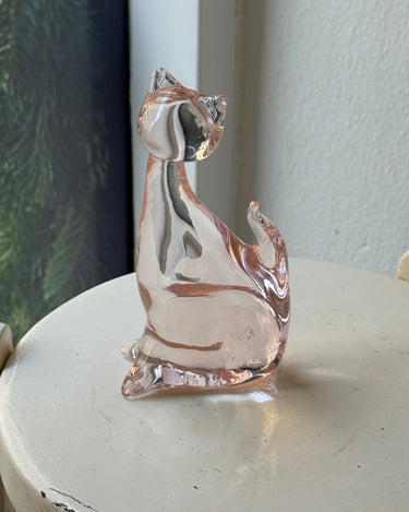 Pink glass cat figurine - NEROLI