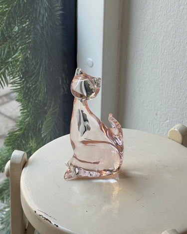 Pink glass cat figurine - NEROLI